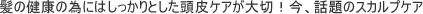 紙の健康のためにはしっかりとした頭皮ケアが大切！今、話題のスカルプケア